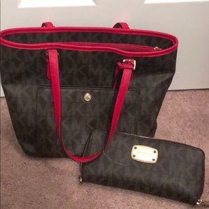 Michael Kors handbag tote and wallet